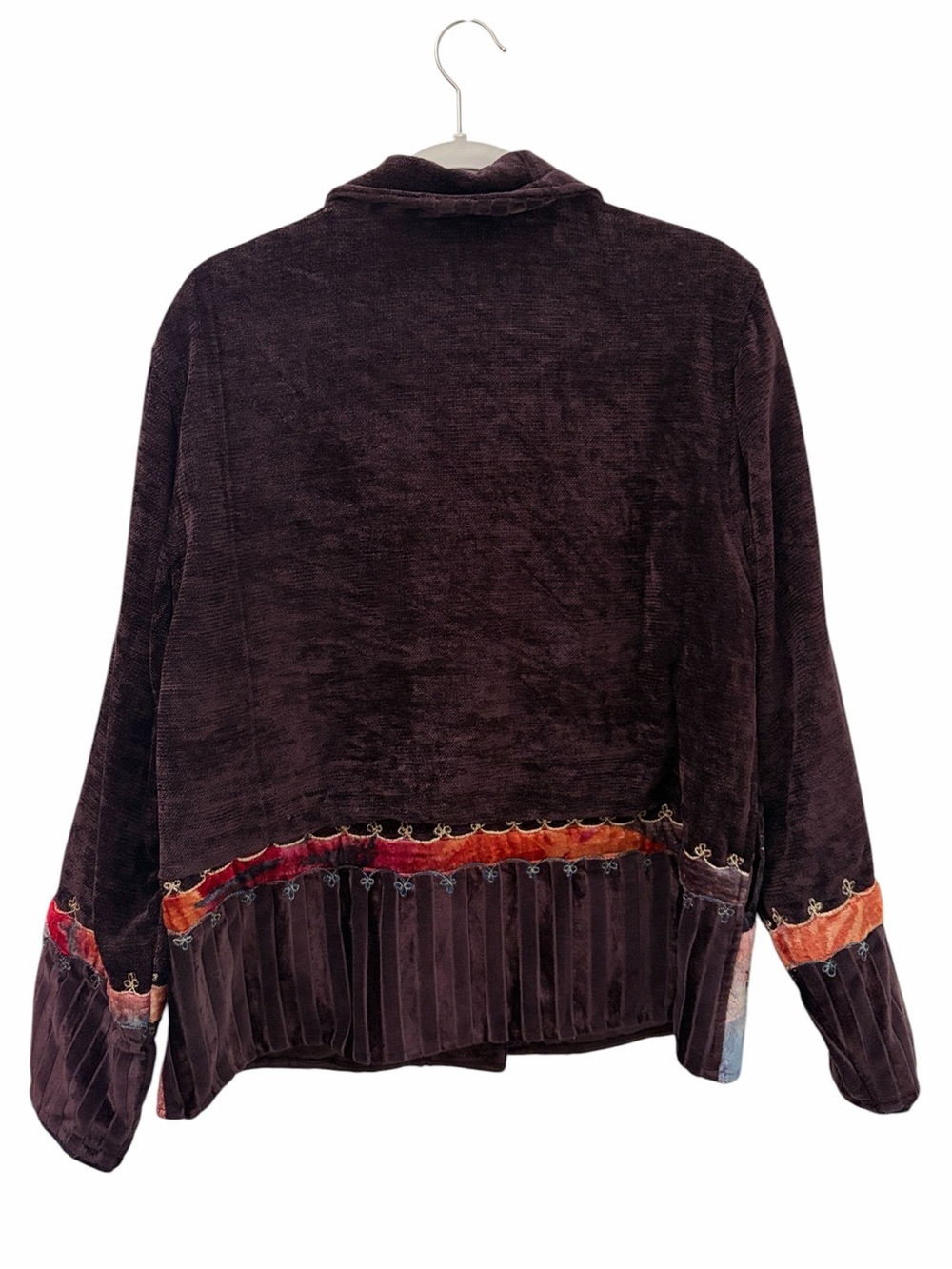 Flashback Boho Hippie Patchwork Velvet Button-Front Jacket Size Large 55% Cotton - Picture 2 of 14
